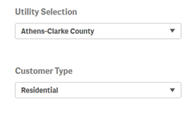 screenshot of utility selection form element