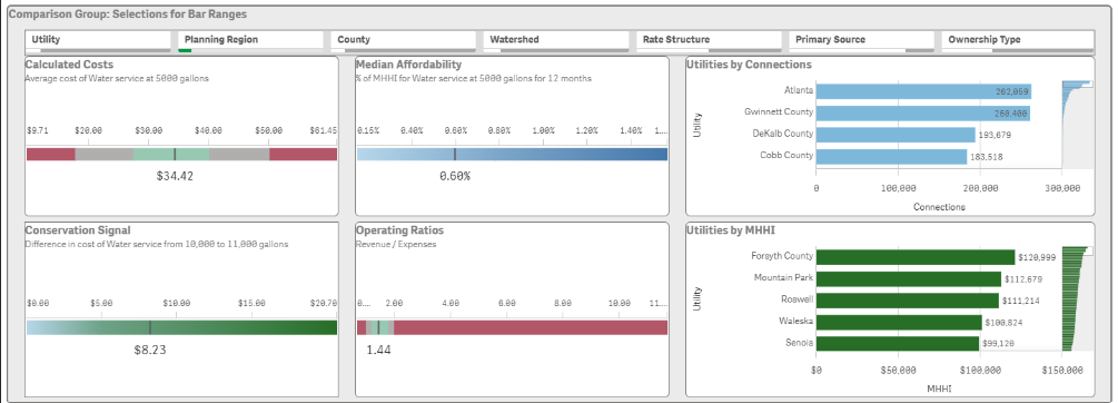 screenshot of comparison filter elements